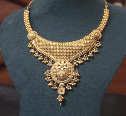 Ornamental Gold Plated Traditional Bridal Necklace Set