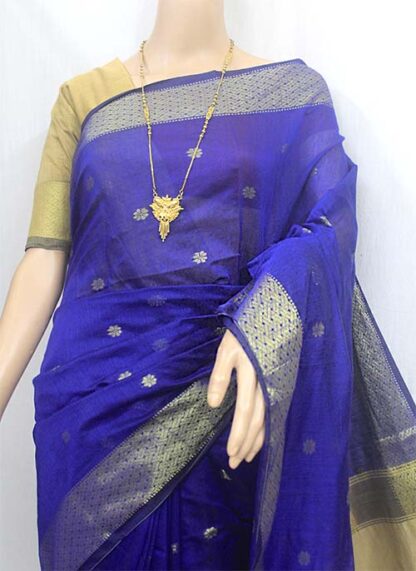 blue cotton saree