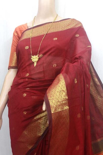 red cotton saree