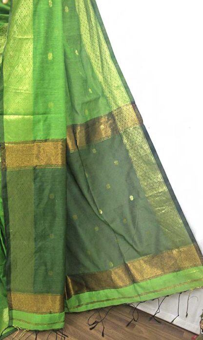 pickle green cotton saree