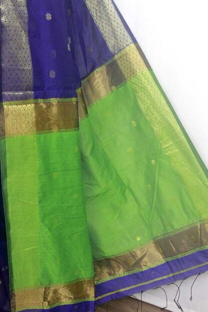 green and blue color combination cotton saree