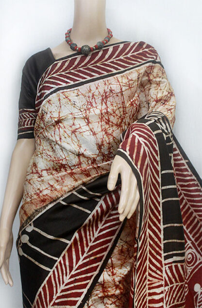 brown pure silk saree