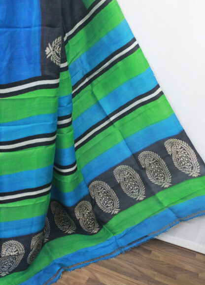 green and blue silk saree, blue and green silk saree