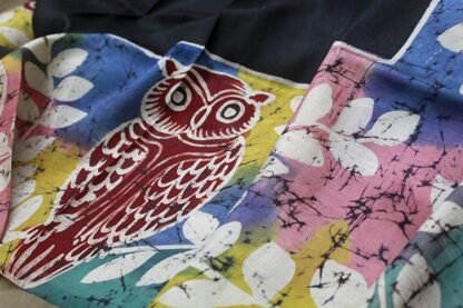 owl hand batik pure silk saree