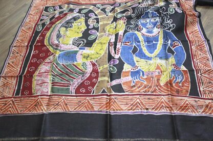 radha-krishna batik pure silk, hand batik pure silk saree