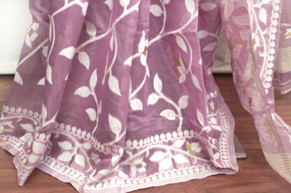 uncommon pink jamdani saree