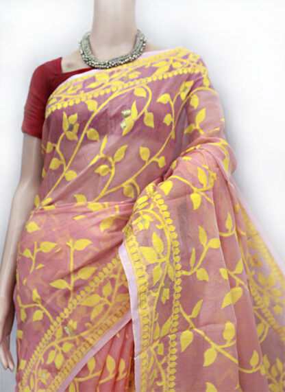 pastel shaded jamdani saree