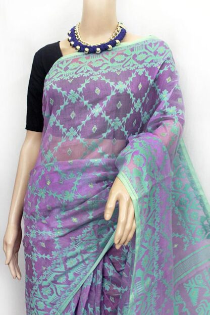 latest design jamdani saree, unique combination jamdani saree